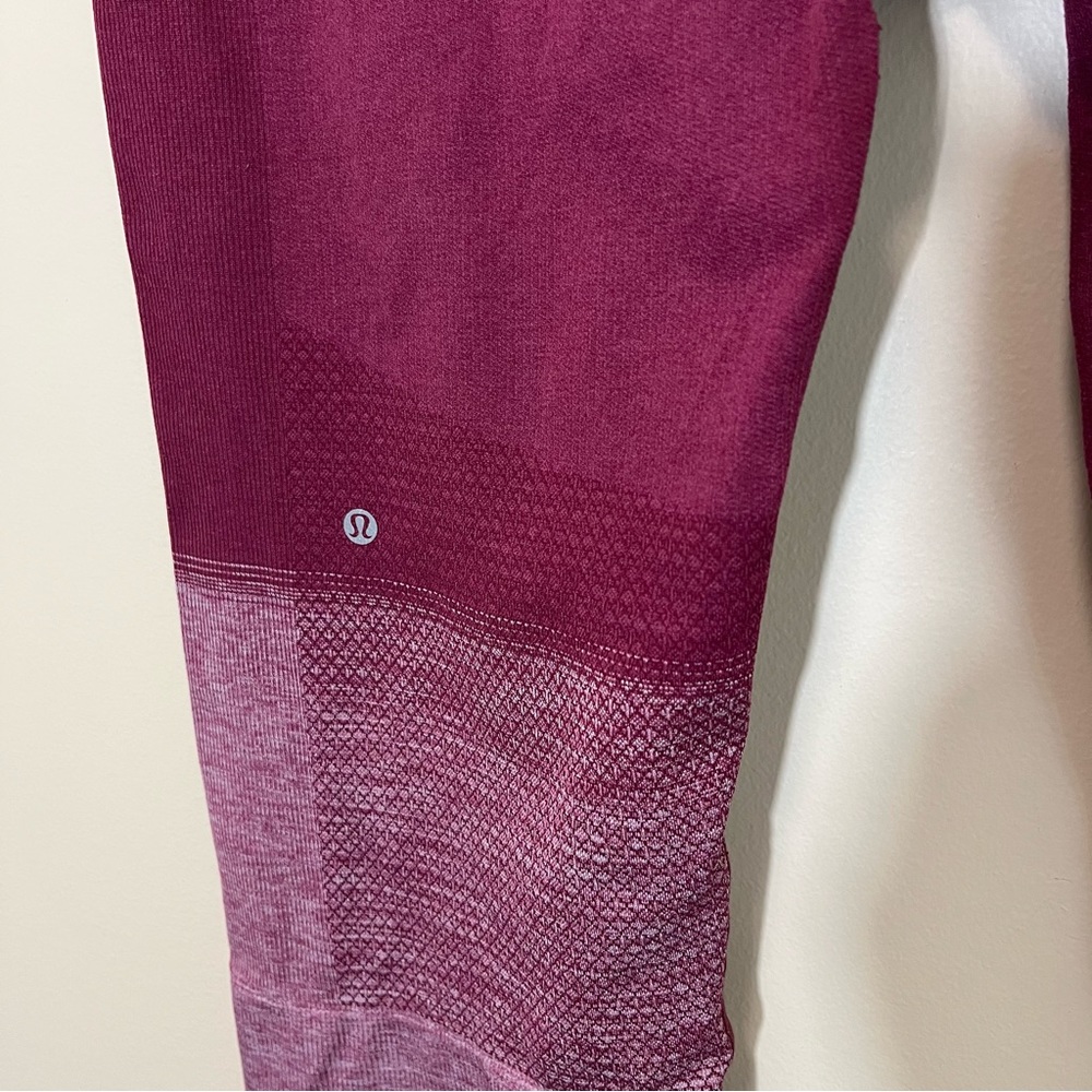 Lululemon Seamlessly Street Crop - Heathered Dashing Purple - Size 12 - Picture 9 of 13